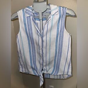 Tommy Bahama Blue and White Striped Top